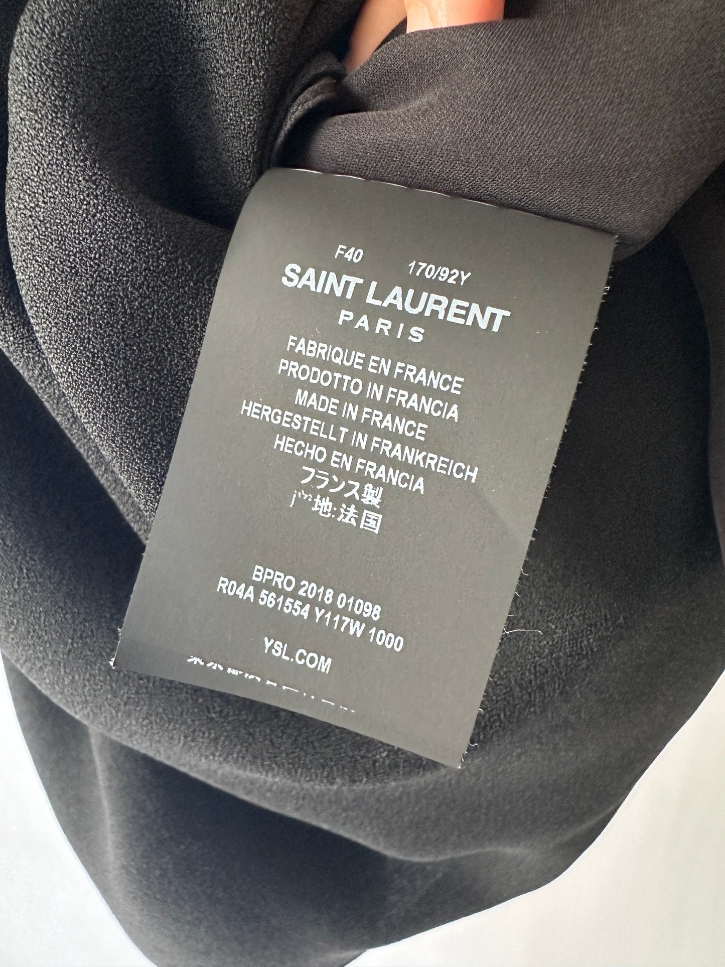 Saint Laurent Black Sleeveless Dress with Small Bronze Studs Size FR 40 (UK 12)