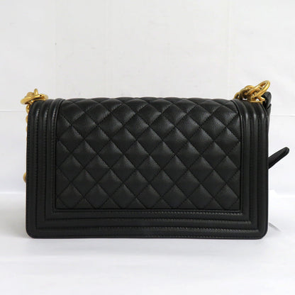 CHANEL CHANEL BOY CHANEL 25 Handbag A67086 Matrasse Chain Shoulder Bag Black   G  Caviar S