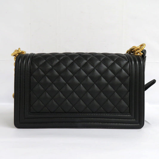 CHANEL CHANEL BOY CHANEL 25 Handbag A67086 Matrasse Chain Shoulder Bag Black   G  Caviar S