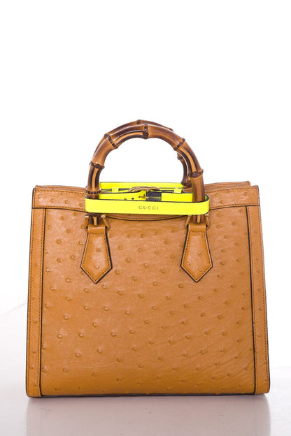 Gucci Mini Diana Tan Ostrich Handbag NWT