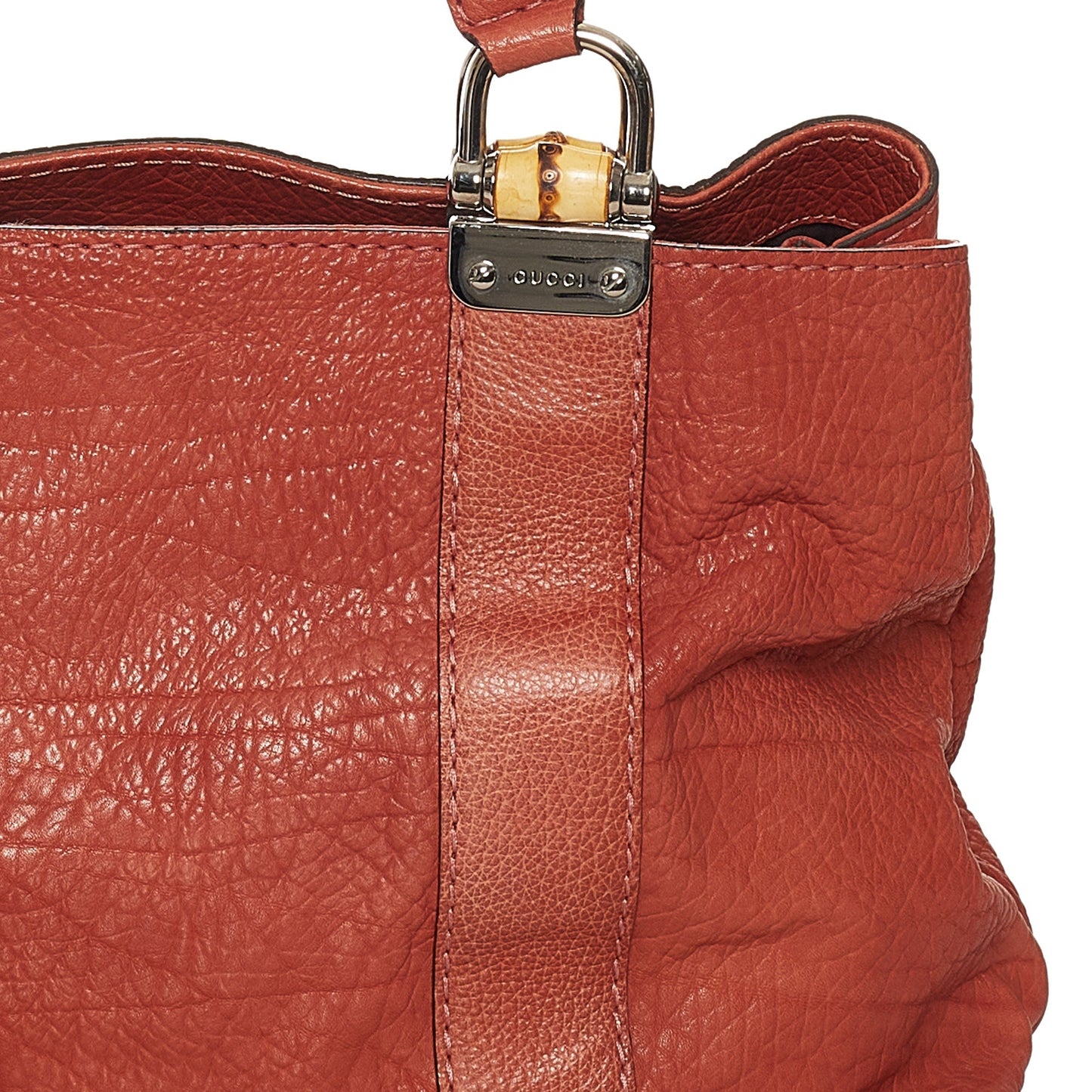 Gucci Bamboo Bar Tote Bag Red