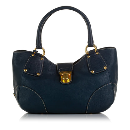 Prada Handbag Blue Vitello Daino