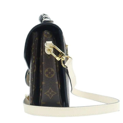 LOUIS VUITTON Braided Metis Pochette Monogram Canvas Crossbody Bag Brown