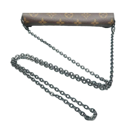 LOUIS VUITTON Pochette Felicie Monogram Canvas Wild Animal Chain Crossbody Bag Brown