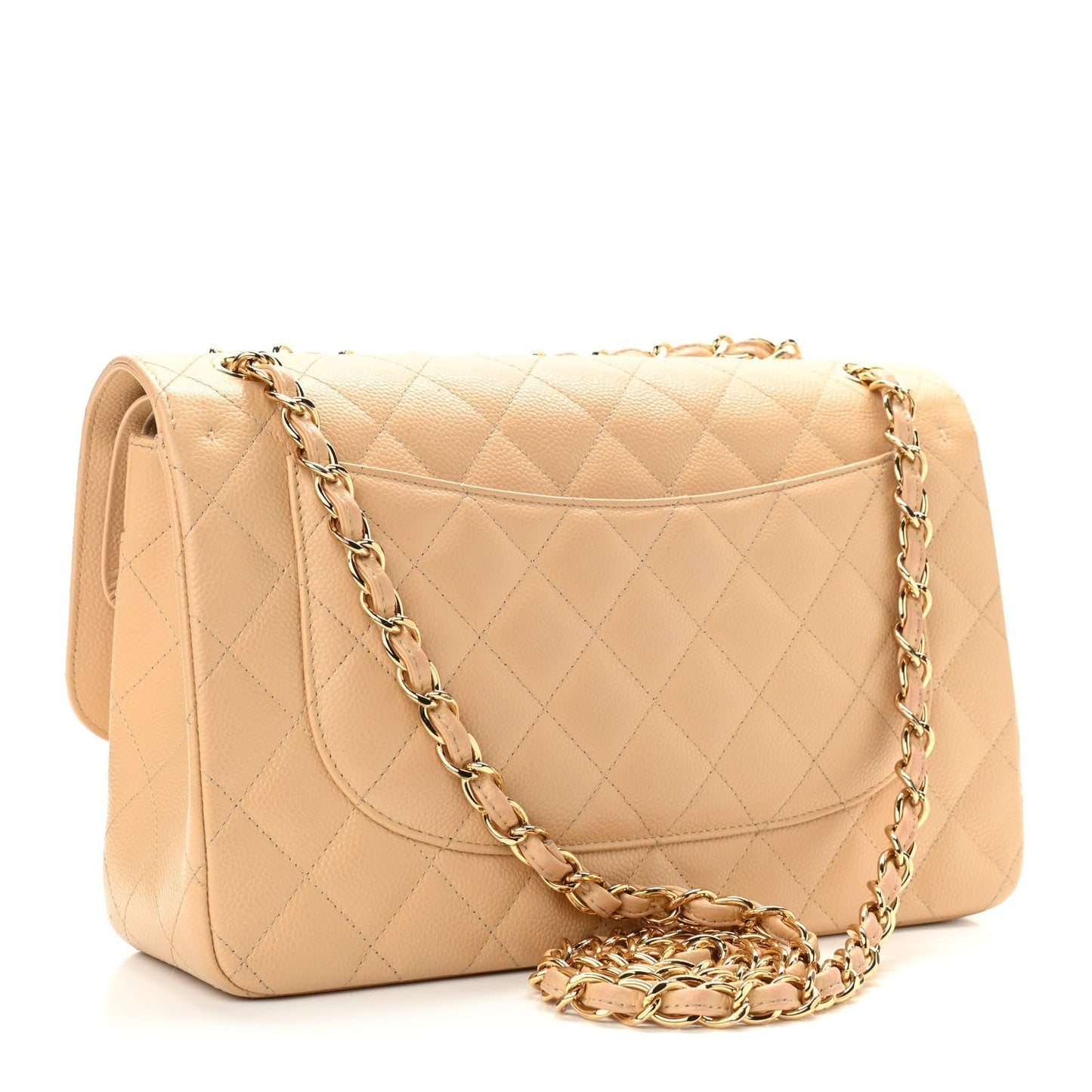 Chanel Flap Caviar Leather Gold Shoulder Bag 4