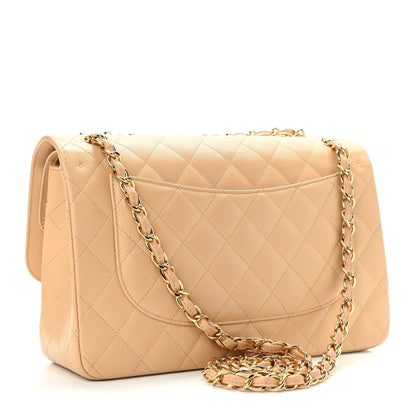 Chanel Flap Caviar Leather Gold Shoulder Bag 4