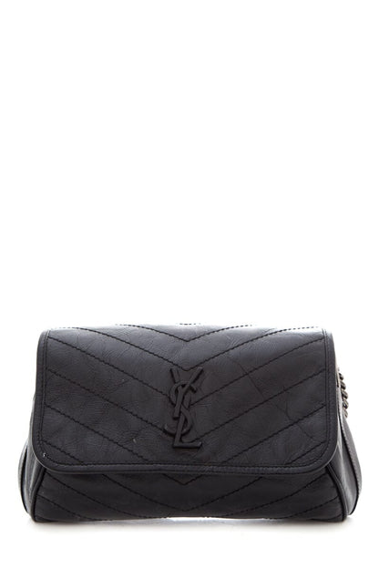 YSL Black Leather Nicki Handbag