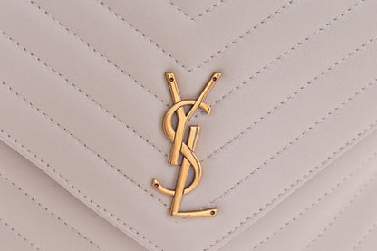 YSL Blanc Chevron Quilted Backpack Handbag