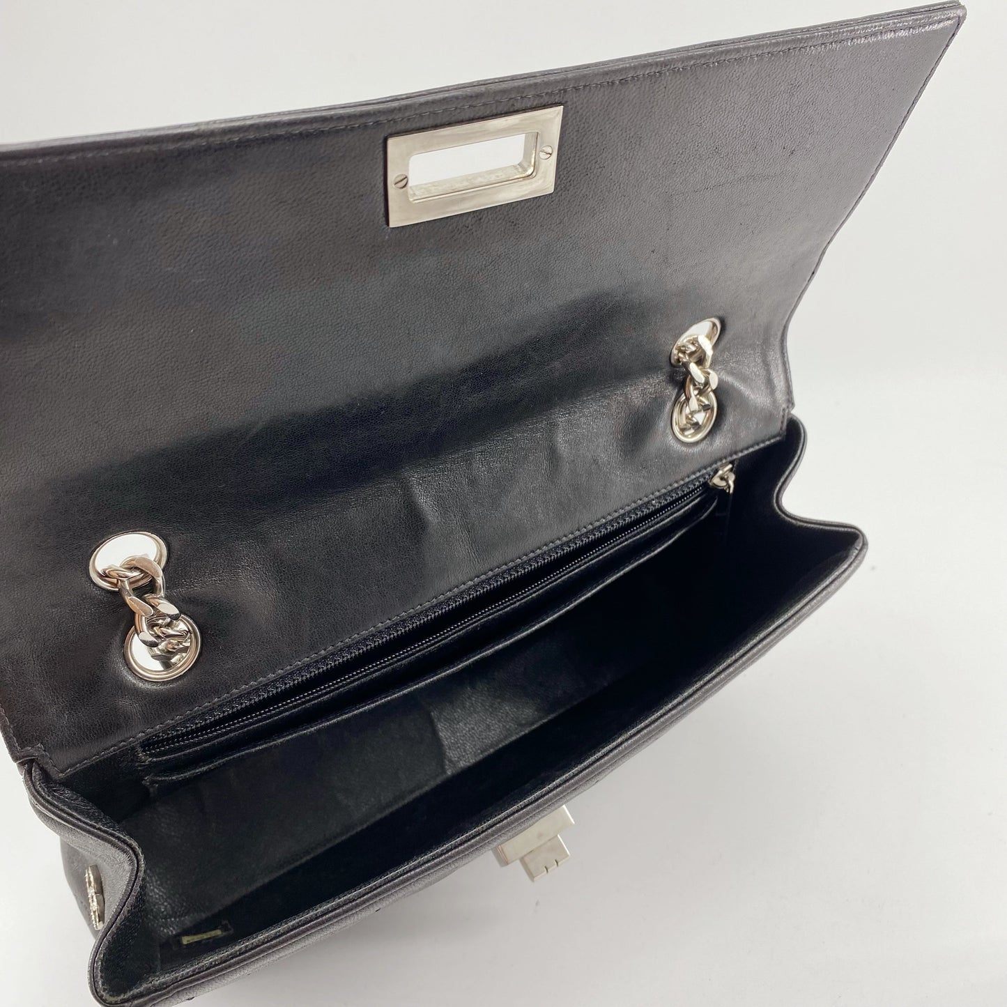 Chanel 2.55 chocolate bar rhinestone chain shoulder bag TWS