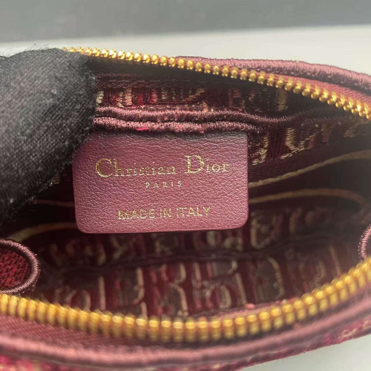 Pre-owned Dior Small Coin Pouch Burgundy Oblique, 2021