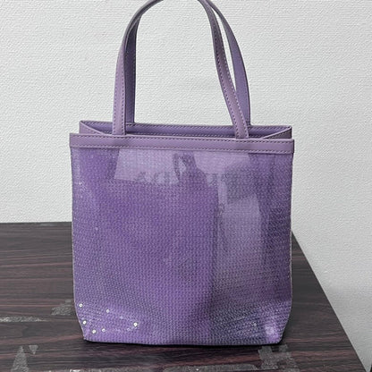 Prada Small Sequined Mesh Tote Bag With Pouch