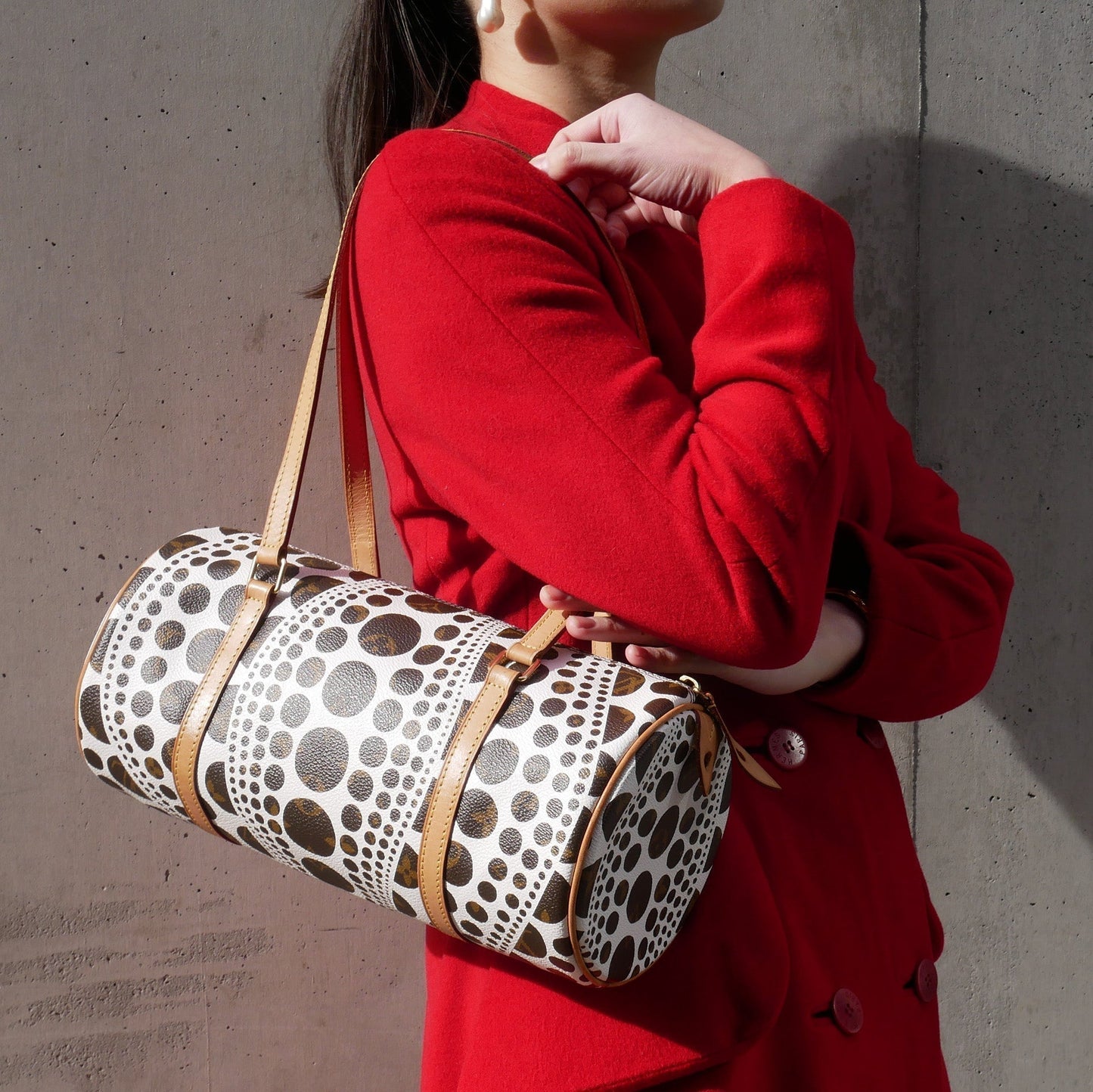 LOUIS VUITTON★ x Kusama 2012 PAPILLON 30 PUMPKIN DOT M40687 72343