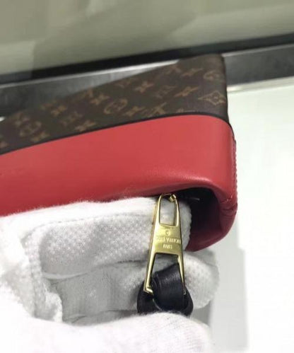 Louis Vuitton Pochette Tuileries Monogram Coated Canvas Red