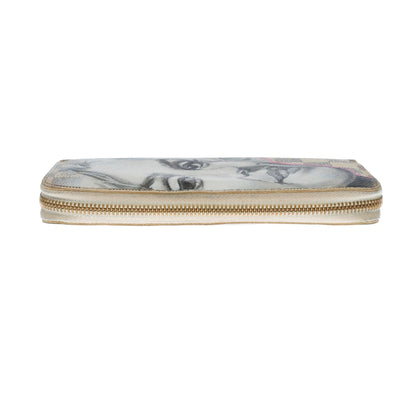 LOUIS VUITTON Customized "Marilyn Monroe" Zippy wallet in damier azur canvas