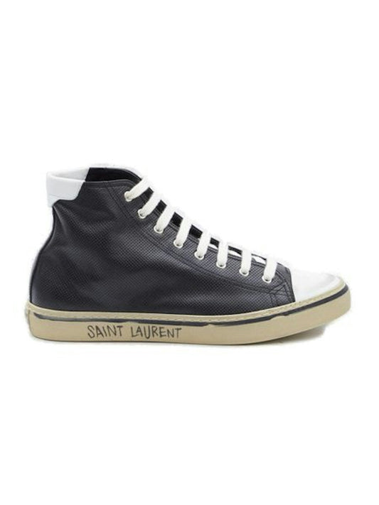 BLACK LEATHER HIGH TRAINER