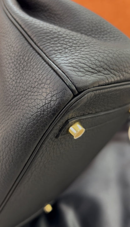 Pre-owned Hermes Birkin 30 Black Togo Golden Hw, 2012, w/ lock&key with clochette, dust bag