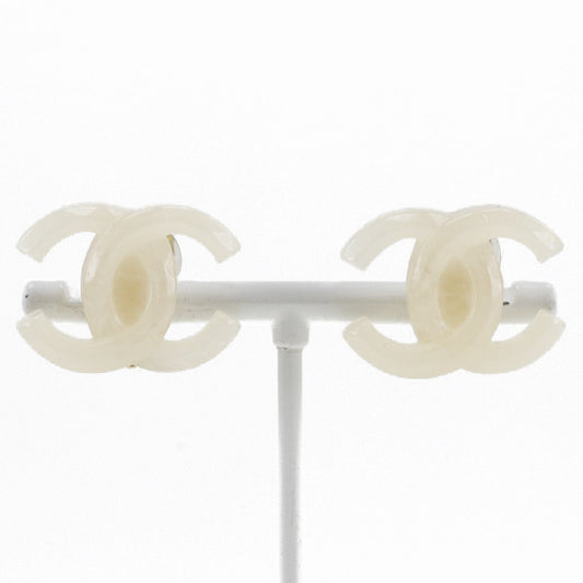 Chanel Chanel Coco Earring   2002 White 02P  5.7g COCO Mark   Earring