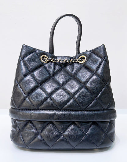 Chanel Bucket Quilted Black Handbag