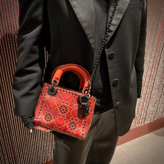 Christian Dior Cruise Collection Mini Studded Flower Ladydior Bag