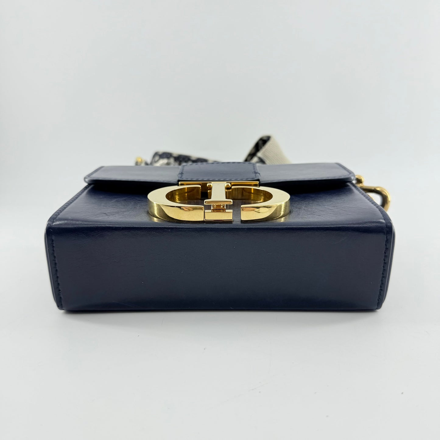 Christian Dior Navy Blue Leather 30 Montaigne Box Shoulder Bag