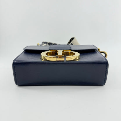 Christian Dior Navy Blue Leather 30 Montaigne Box Shoulder Bag