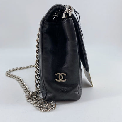 Chanel 2.55 chocolate bar rhinestone chain shoulder bag TWS