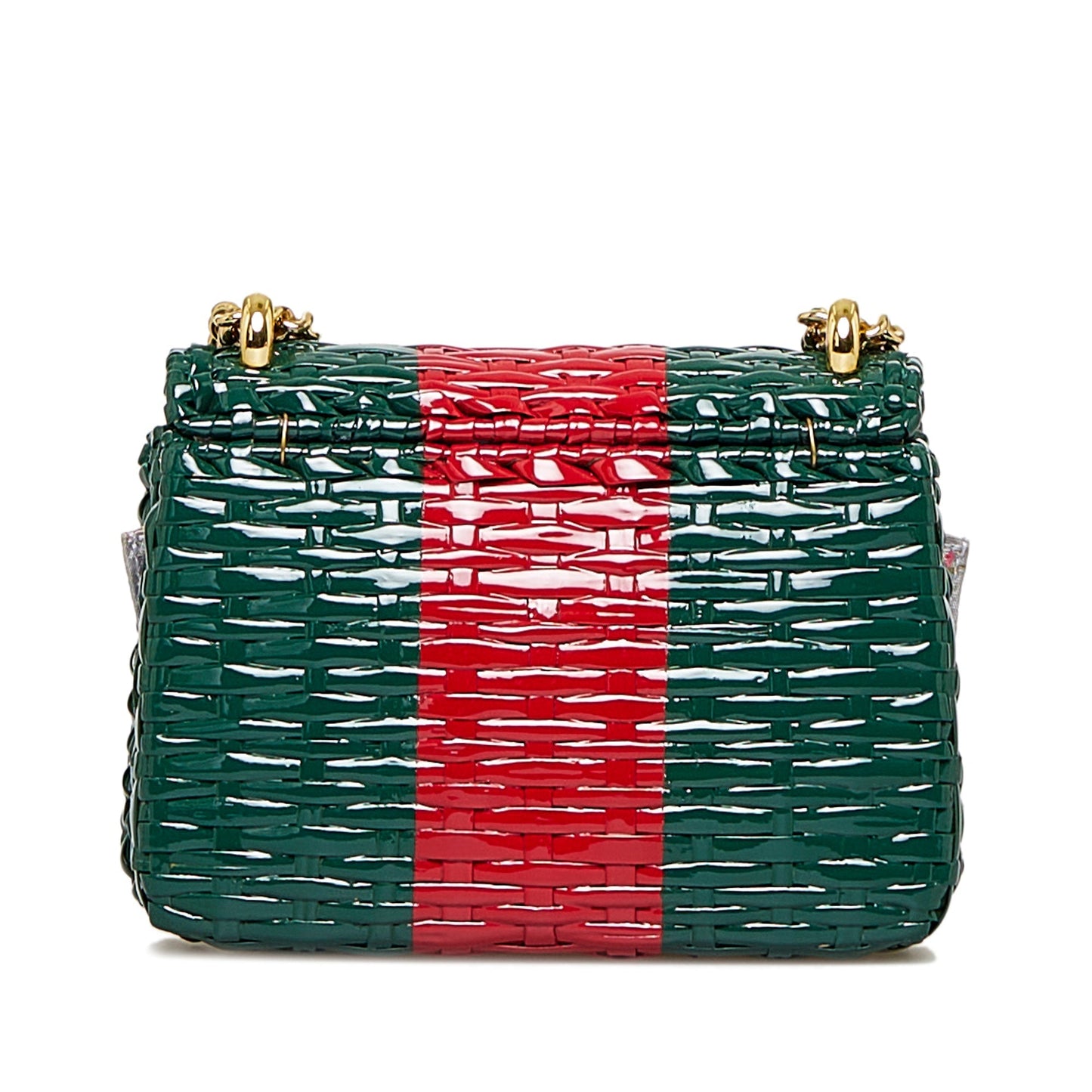Gucci GG Marmont Wicker Green Rattan Gold