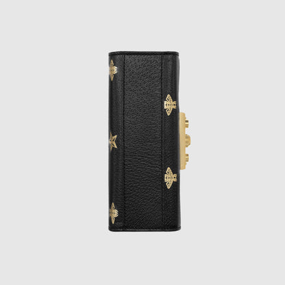 Gucci Padlock Bee Star Small Shoulder Bag Black