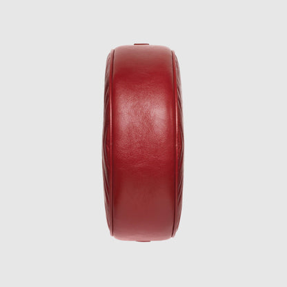 Gucci GG Marmont Mini Round Shoulder Bag Wine Red