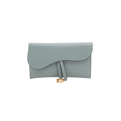 Dior Saddle Wallet with Chain Cloud Blue