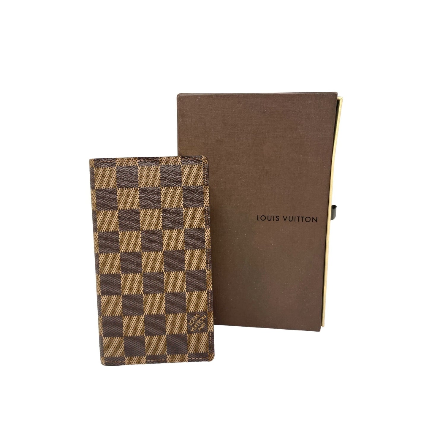 LOUIS VUITTON Louis Vuitton Damier Ebene Agenda Pocket Cover - Brown