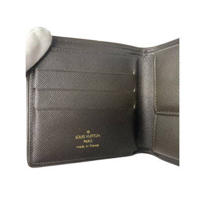 LOUIS VUITTON Louis Vuitton Monogram Mini Lin Pattern Porte-Billets Compact Wallet - Green