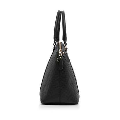 Gucci Dome Large Black Microguccisima Embossed Leather