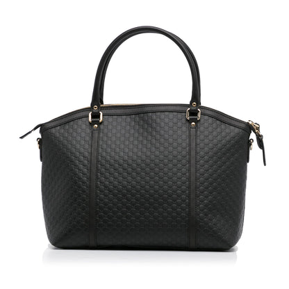 Gucci Dome Large Black Microguccisima Embossed Leather