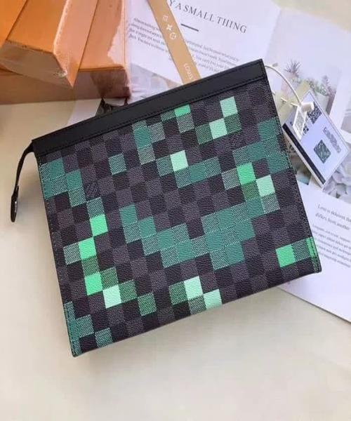 Louis Vuitton Pochette Voyage MM Pixel Monogram Green