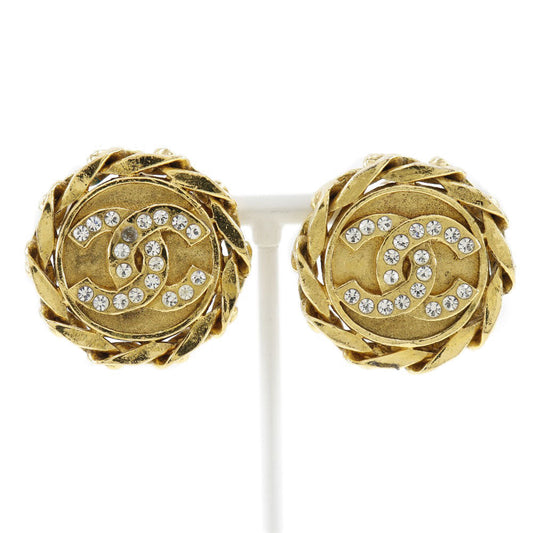 Chanel Chanel Coco Mark Earring Chain   G Mack x Line Stone French made 1988 23 about 27.7g COCO Mark
