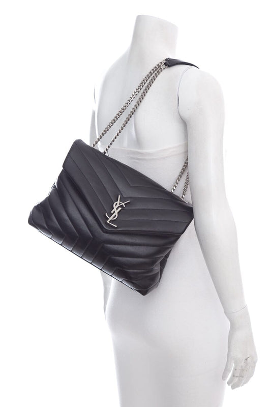 YSL Black Matelasse Calfskin Handbag