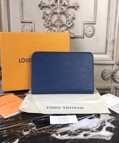 Louis Vuitton Zippy Organizer Epi Leather Navy