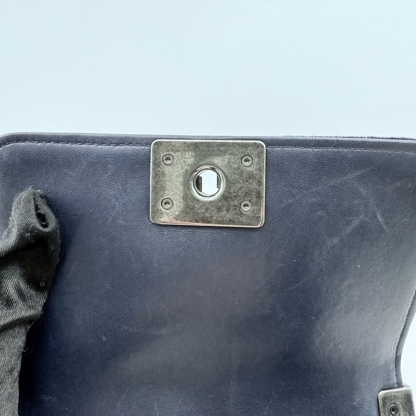 Chanel Navy Blue Velvet Mini Le Boy Bag