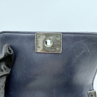 Chanel Navy Blue Velvet Mini Le Boy Bag