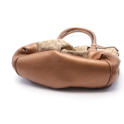 Gucci Sukey GG Canvas Handbag Canvas Leather Beige Brown