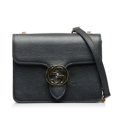 Gucci Interlocking G Black Dollar Calfskin