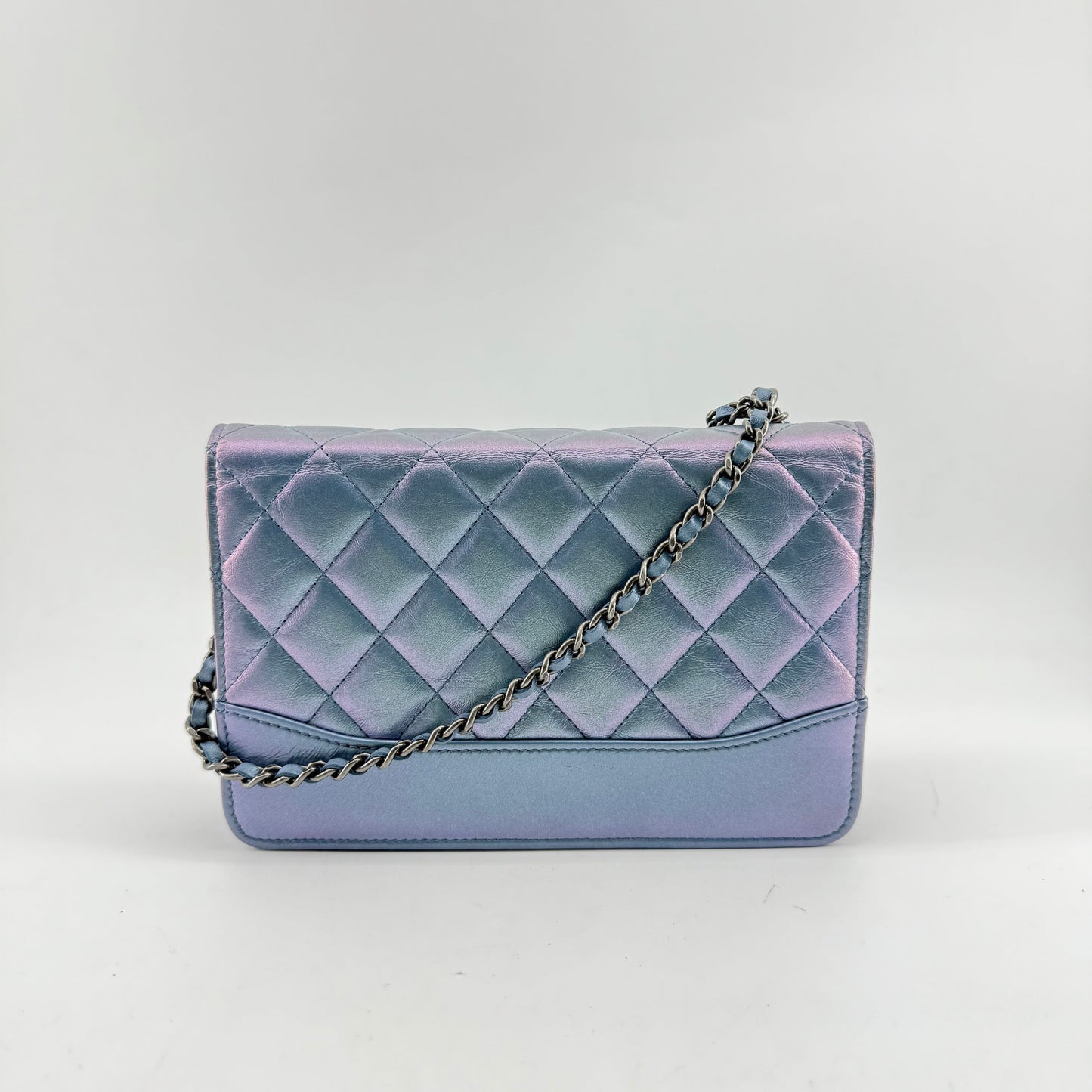 Chanel Iridescent Blue Wallet On Chain