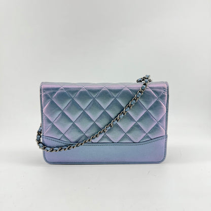 Chanel Iridescent Blue Wallet On Chain