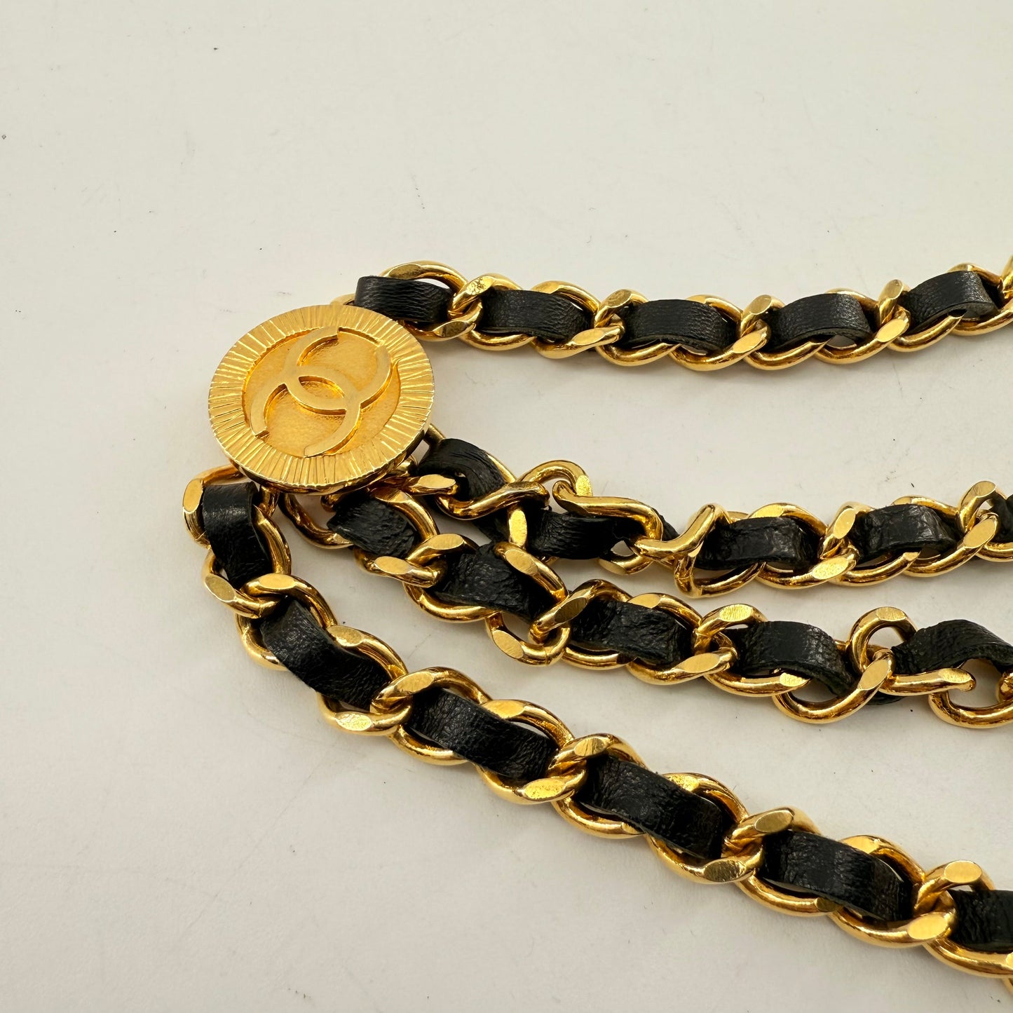 CHANEL Vintage Black Golden Waist Chain