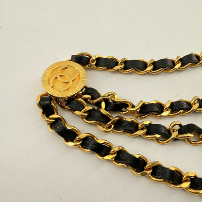 CHANEL Vintage Black Golden Waist Chain