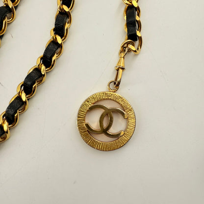 CHANEL Vintage Black Golden Waist Chain