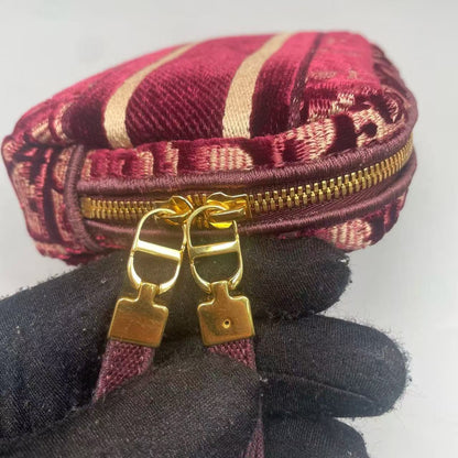 Pre-owned Dior Small Coin Pouch Burgundy Oblique, 2021