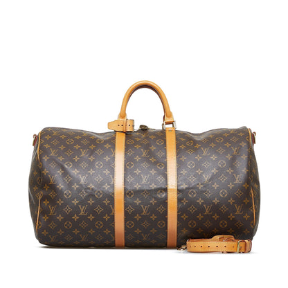 LOUIS VUITTON Monogram Keepall Bandouliere 55 Travel Bag