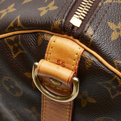 LOUIS VUITTON Monogram Keepall Bandouliere 55 Travel Bag